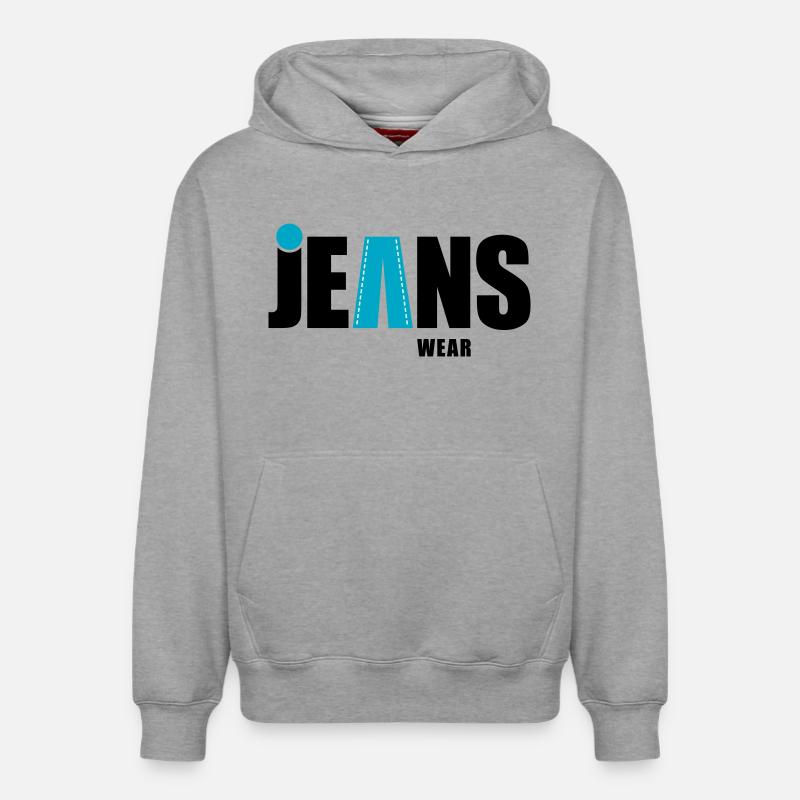Porter en jean avec un point - Sweat à capuche unisexe décontracté en coton biologique – de SPREAD - gris chiné