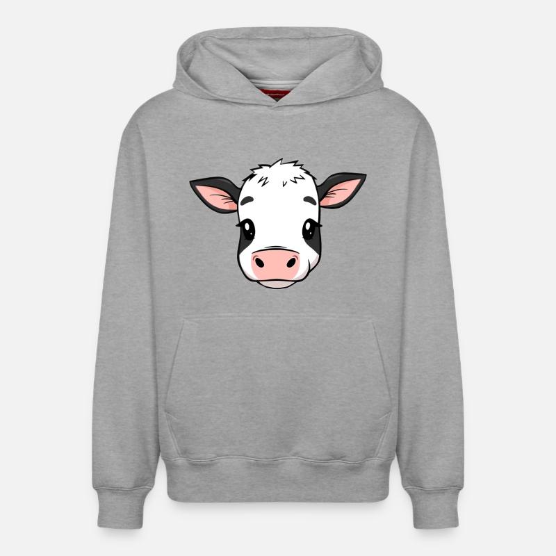 Vache - Sweat à capuche unisexe décontracté en coton biologique – de SPREAD - gris chiné