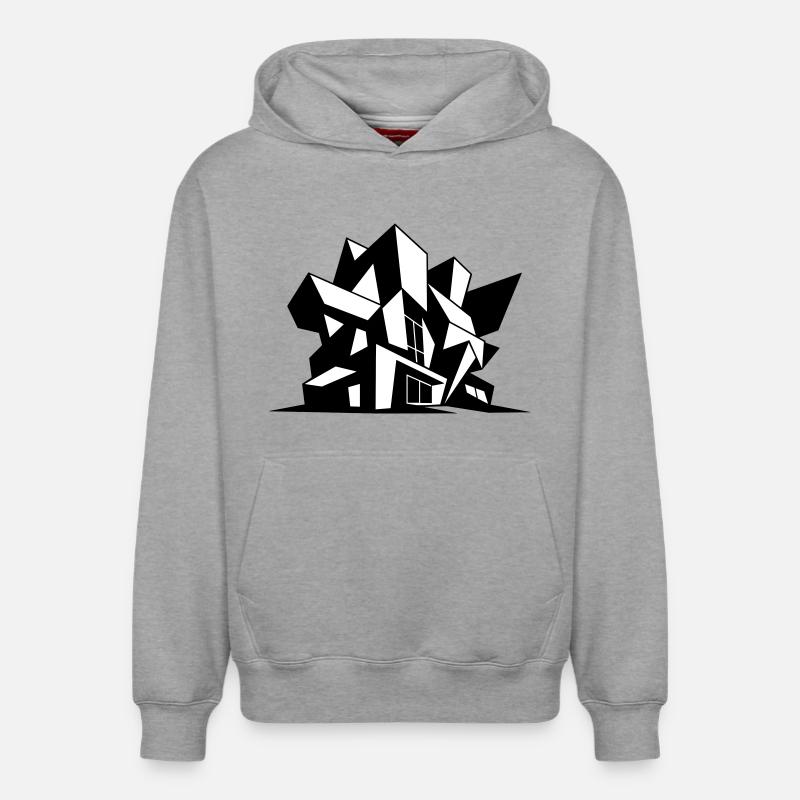 Brutalisme Architecture - Sweat à capuche unisexe décontracté en coton biologique – de SPREAD - gris chiné