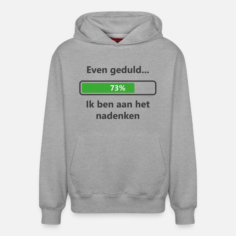 Patient... Je réfléchis - Sweat à capuche unisexe décontracté en coton biologique – de SPREAD - gris chiné