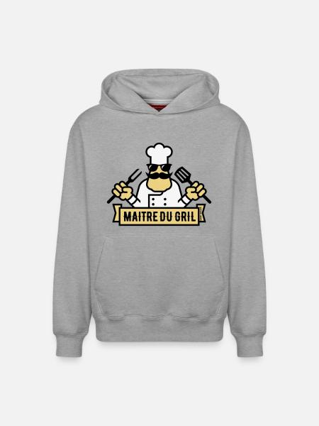 Grill Master (Grill / BBQ / BBQ / 3C) - Relaxed Unisex Organic Hoodie – by SPREAD - heather grey