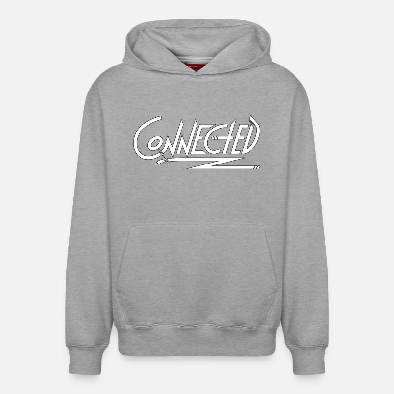 Connected_white_simple - Sweat à capuche unisexe décontracté en coton biologique – de SPREAD - gris chiné