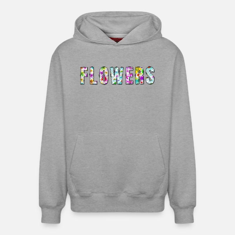 Fleurs florales - Sweat à capuche unisexe décontracté en coton biologique – de SPREAD - gris chiné