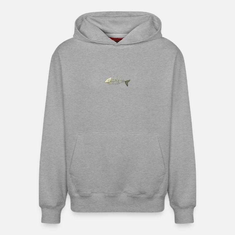 arête de poisson - Sweat à capuche unisexe décontracté en coton biologique – de SPREAD - gris chiné