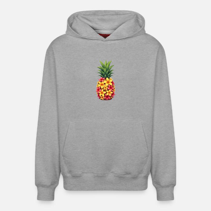 Ananas - Sweat à capuche unisexe décontracté en coton biologique – de SPREAD - gris chiné