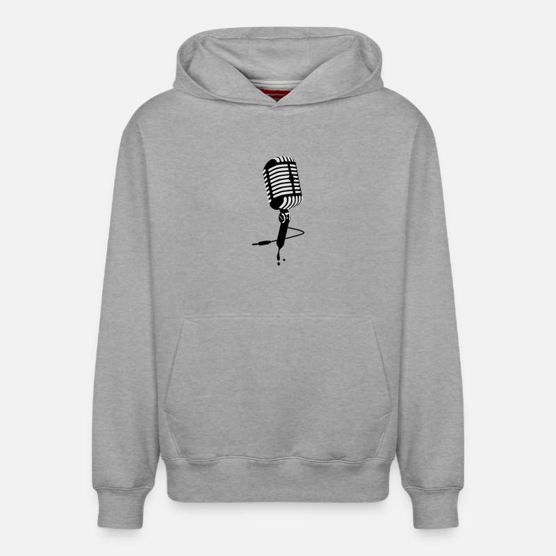 microphone - Sweat à capuche unisexe décontracté en coton biologique – de SPREAD - gris chiné