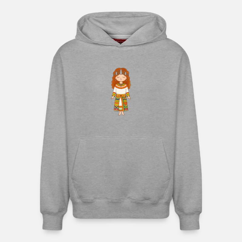 Kabyle - Sweat à capuche unisexe décontracté en coton biologique – de SPREAD - gris chiné