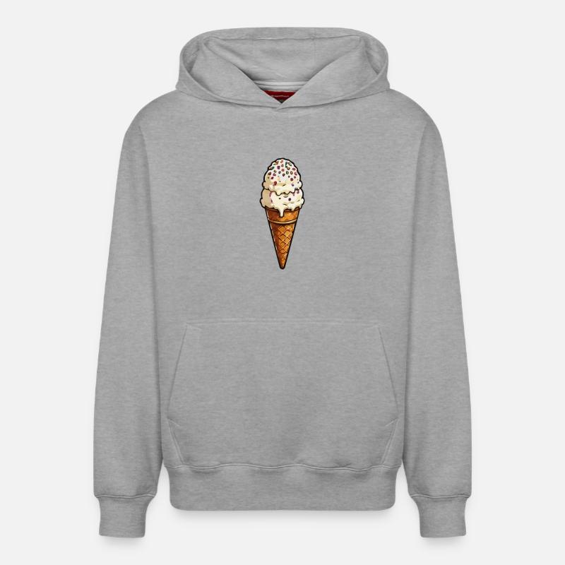Double glace avec des vermicelles - Sweat à capuche unisexe décontracté en coton biologique – de SPREAD - gris chiné
