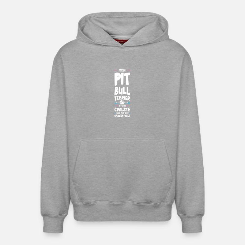 dicton de pit-dog - Sweat à capuche unisexe décontracté en coton biologique – de SPREAD - gris chiné