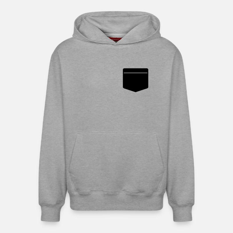 Poche poitrine - Sweat à capuche unisexe décontracté en coton biologique – de SPREAD - gris chiné