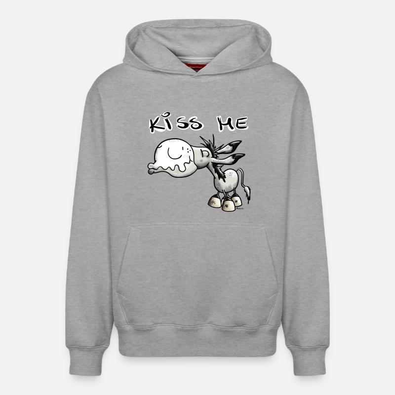 Baiser âne - Sweat à capuche unisexe décontracté en coton biologique – de SPREAD - gris chiné