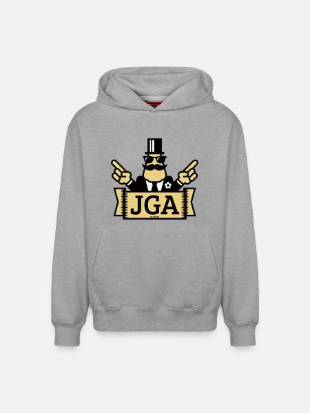 JGA Handzeichen (Junggesellenabschied / 3C) - Relaxed Unisex Organic Hoodie – von SPREAD - Grau meliert