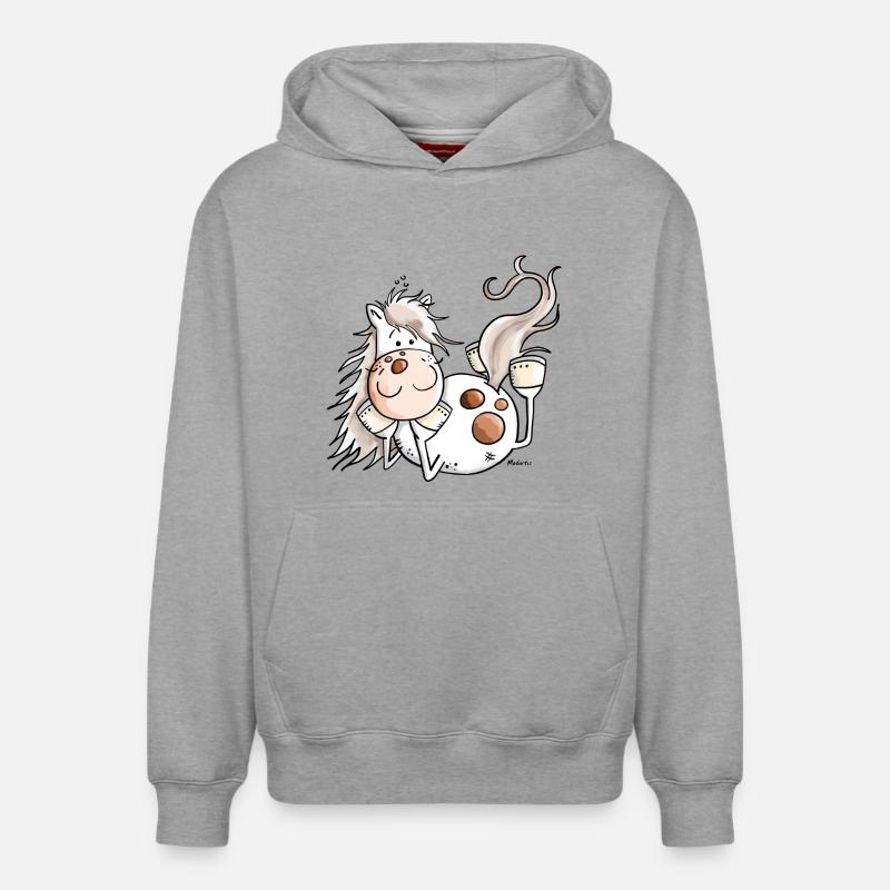 Mignon Cheval - Sweat à capuche unisexe décontracté en coton biologique – de SPREAD - gris chiné