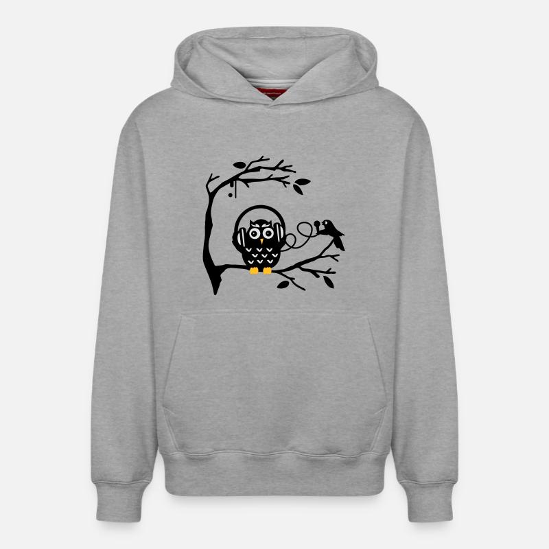 Écouter de la musique - Sweat à capuche unisexe décontracté en coton biologique – de SPREAD - gris chiné