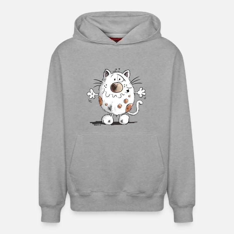 Mignon chat comique - Sweat à capuche unisexe décontracté en coton biologique – de SPREAD - gris chiné