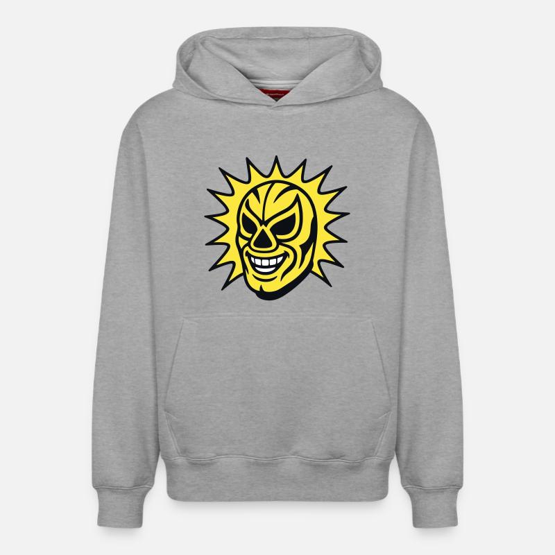 Masque Mexicain / Lucha Libre - Sweat à capuche unisexe décontracté en coton biologique – de SPREAD - gris chiné