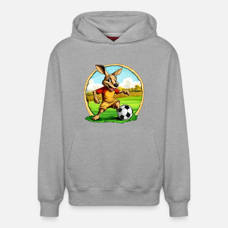 Footballeur Kangaroo - Sweat à capuche unisexe décontracté en coton biologique – de SPREAD - gris chiné