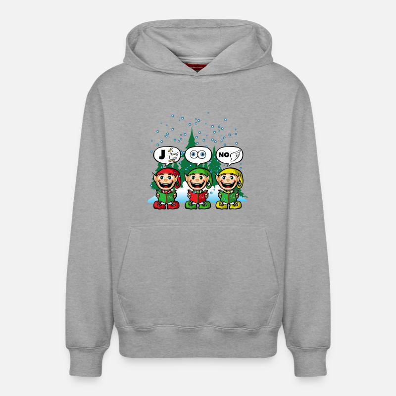 Rébus de Noel - Sweat à capuche unisexe décontracté en coton biologique – de SPREAD - gris chiné