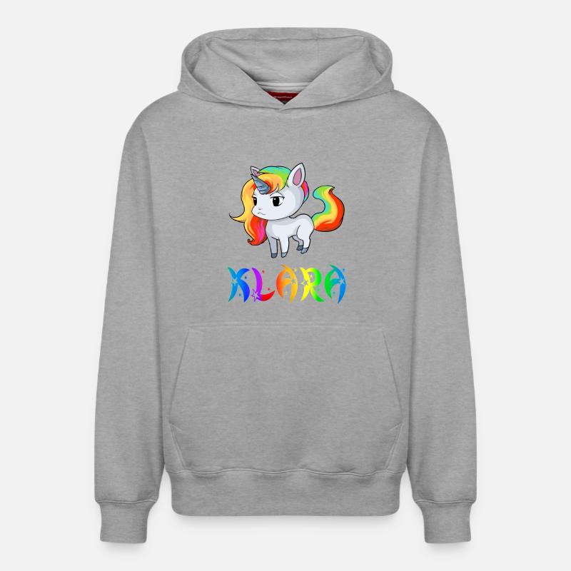 Klara Einhorn - Sweat à capuche unisexe décontracté en coton biologique – de SPREAD - gris chiné