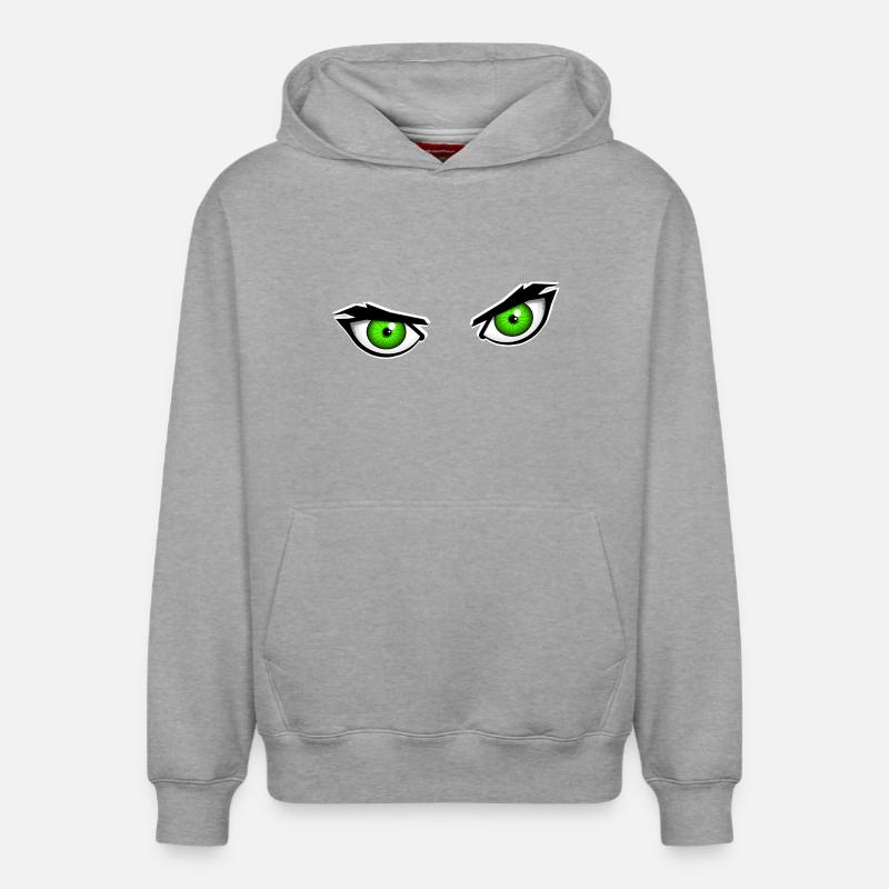 Yeux verts - Sweat à capuche unisexe décontracté en coton biologique – de SPREAD - gris chiné
