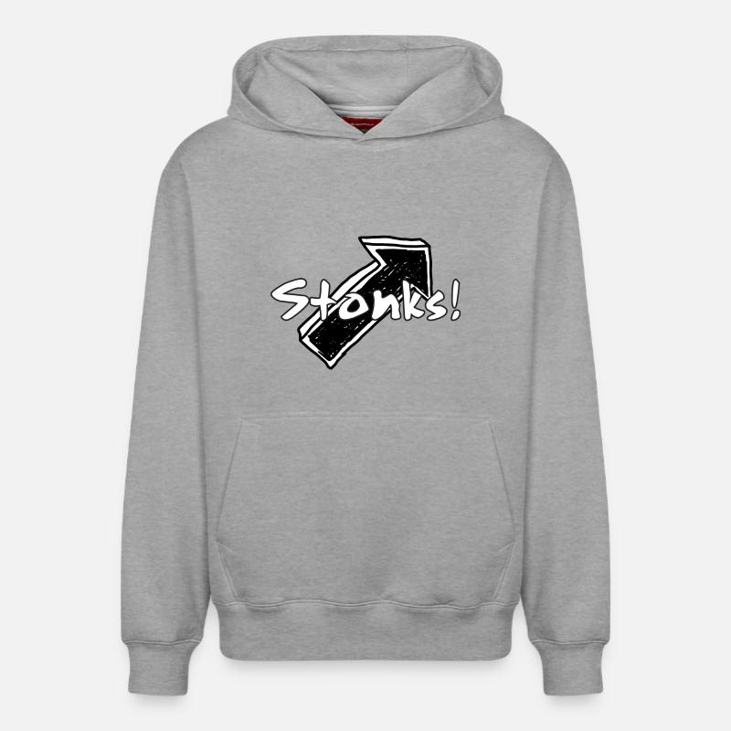 Stonks ! Graphismes de mots graffitis - Sweat à capuche unisexe décontracté en coton biologique – de SPREAD - gris chiné