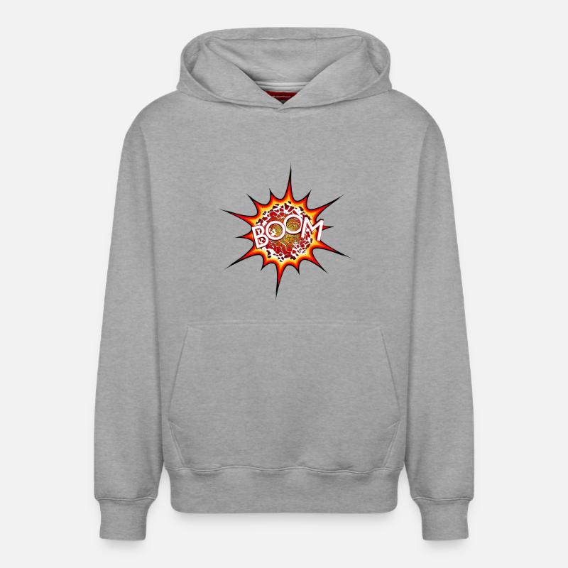 Explosion, bombe, explosion, bombe # - Sweat à capuche unisexe décontracté en coton biologique – de SPREAD - gris chiné