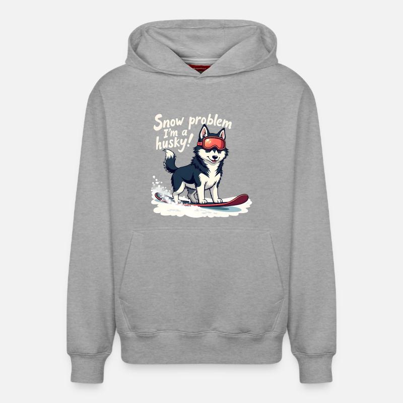 Kein Problem, ich bin ein Husky! - Relaxed Unisex Organic Hoodie – von SPREAD - Grau meliert