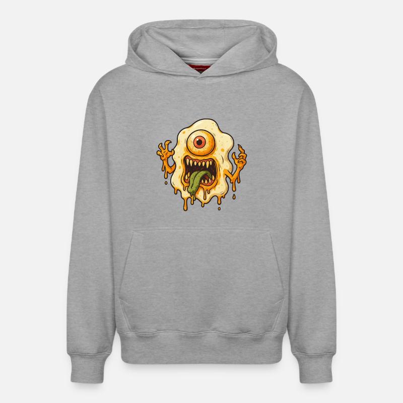 Monstre gluant borgne - Sweat à capuche unisexe décontracté en coton biologique – de SPREAD - gris chiné