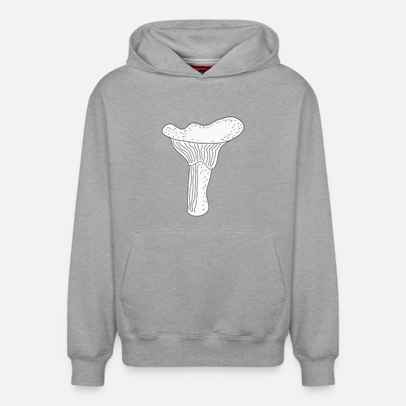Girolles Champignons - Sweat à capuche unisexe décontracté en coton biologique – de SPREAD - gris chiné
