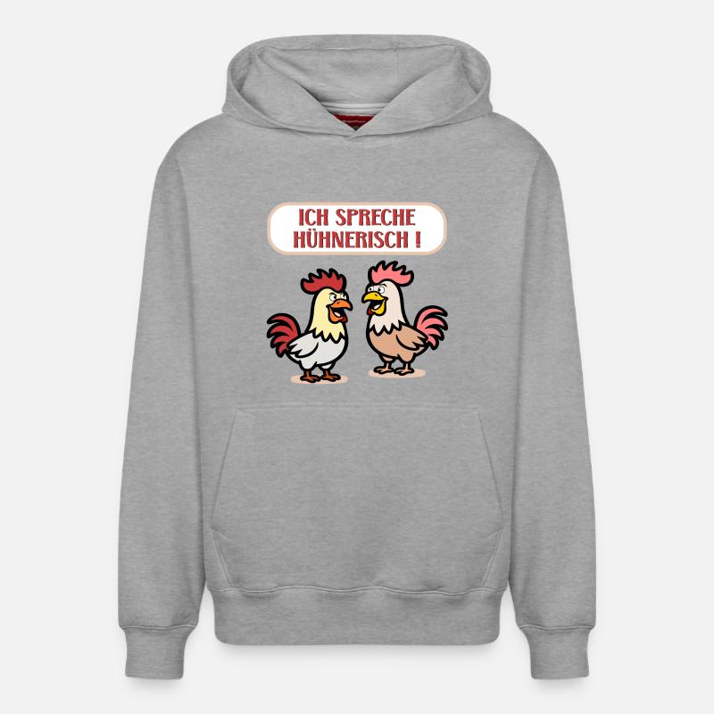 Poulets Language Volaille - Sweat à capuche unisexe décontracté en coton biologique – de SPREAD - gris chiné