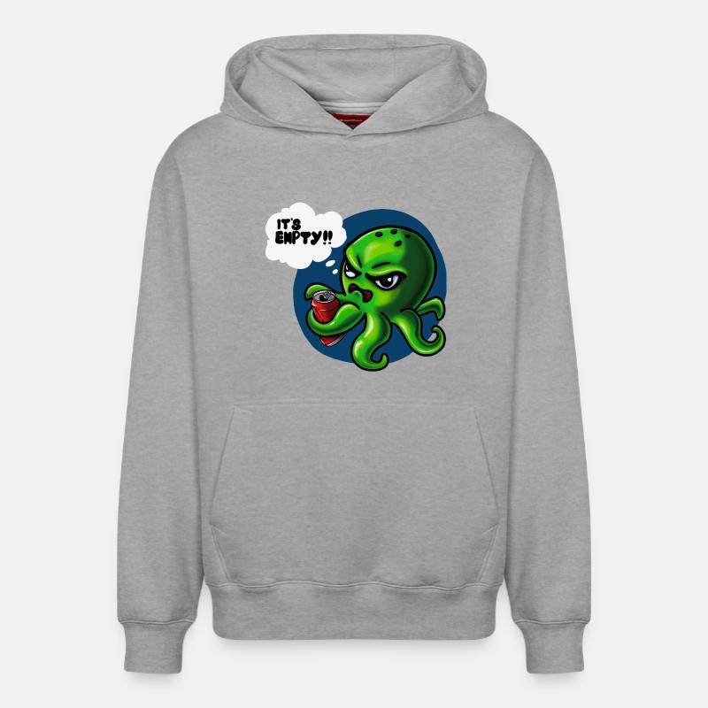 Grumpy Kraken - Sweat à capuche unisexe décontracté en coton biologique – de SPREAD - gris chiné