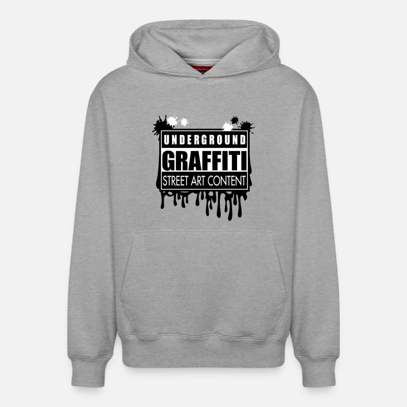 Underground graffitis flex - Sweat à capuche unisexe décontracté en coton biologique – de SPREAD - gris chiné