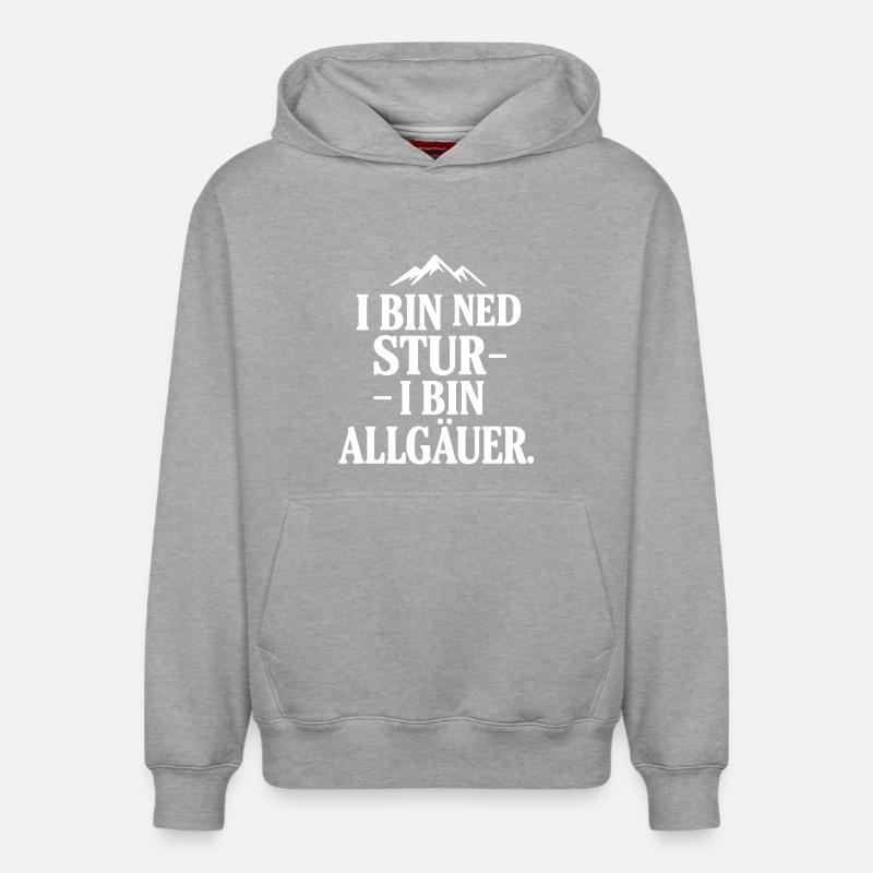 Fierté du dialecte de l’Allgäu - Sweat à capuche unisexe décontracté en coton biologique – de SPREAD - gris chiné