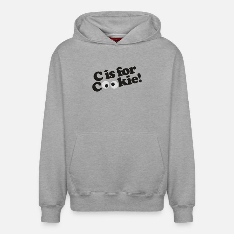 C est pour le biscuit - Sweat à capuche unisexe décontracté en coton biologique – de SPREAD - gris chiné