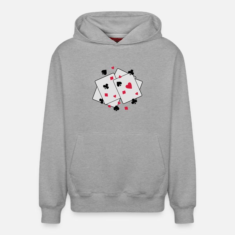 cards2 - Sweat à capuche unisexe décontracté en coton biologique – de SPREAD - gris chiné