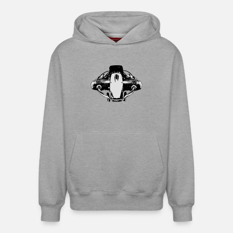 2 Ventil Boxermotor - Relaxed Unisex Organic Hoodie – von SPREAD - Grau meliert