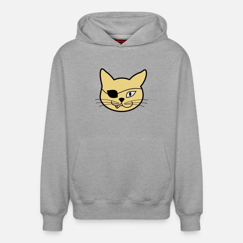 Pirate Kitteh - Sweat à capuche unisexe décontracté en coton biologique – de SPREAD - gris chiné