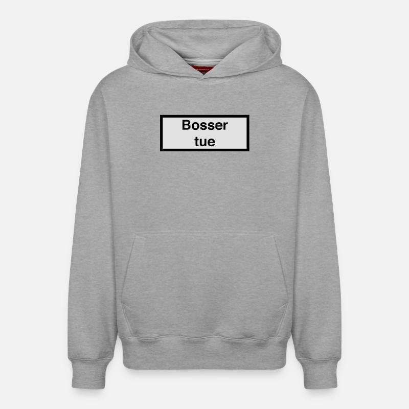 Bosser tue :) - Sweat à capuche unisexe décontracté en coton biologique – de SPREAD - gris chiné
