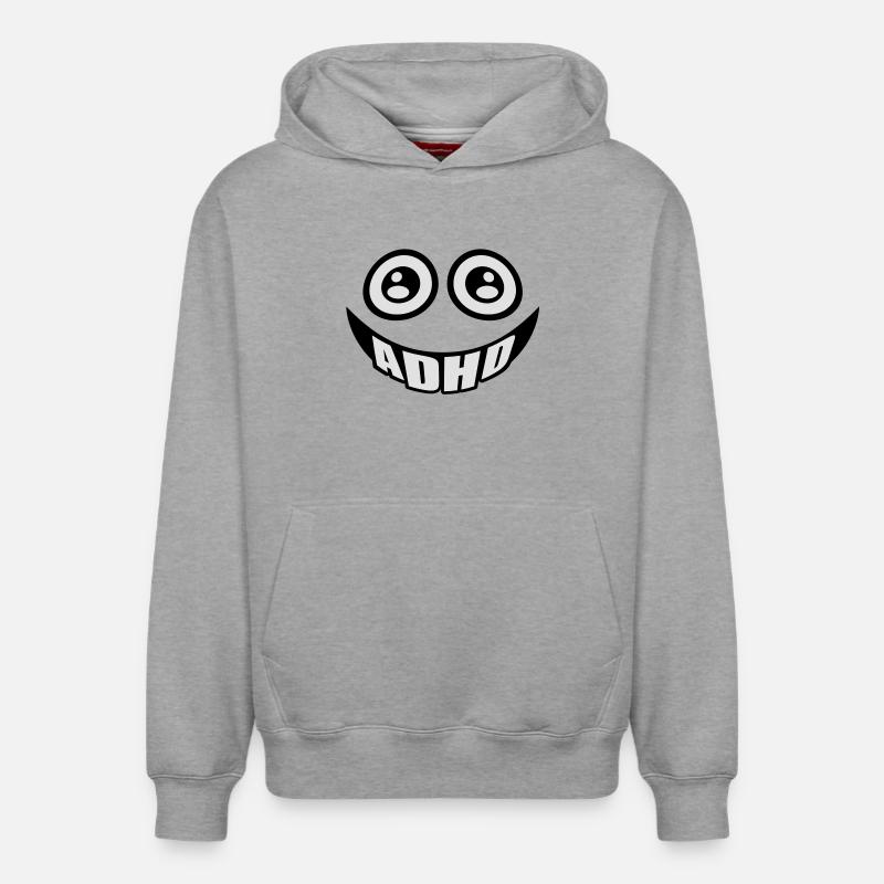 ADHD smile - Sweat à capuche unisexe décontracté en coton biologique – de SPREAD - gris chiné