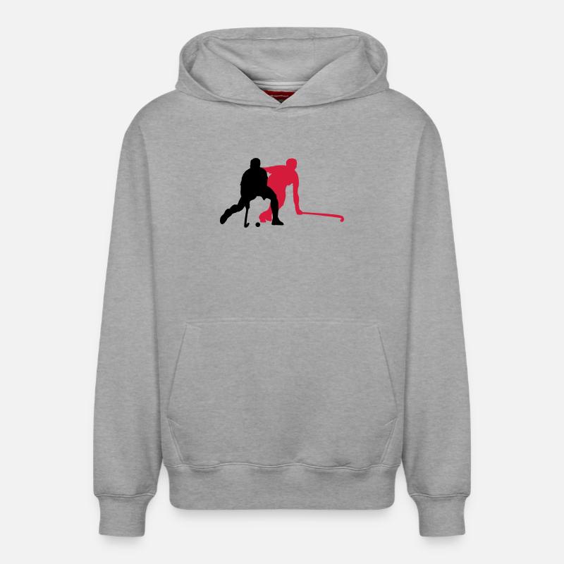 hockey sur gazon - Sweat à capuche unisexe décontracté en coton biologique – de SPREAD - gris chiné
