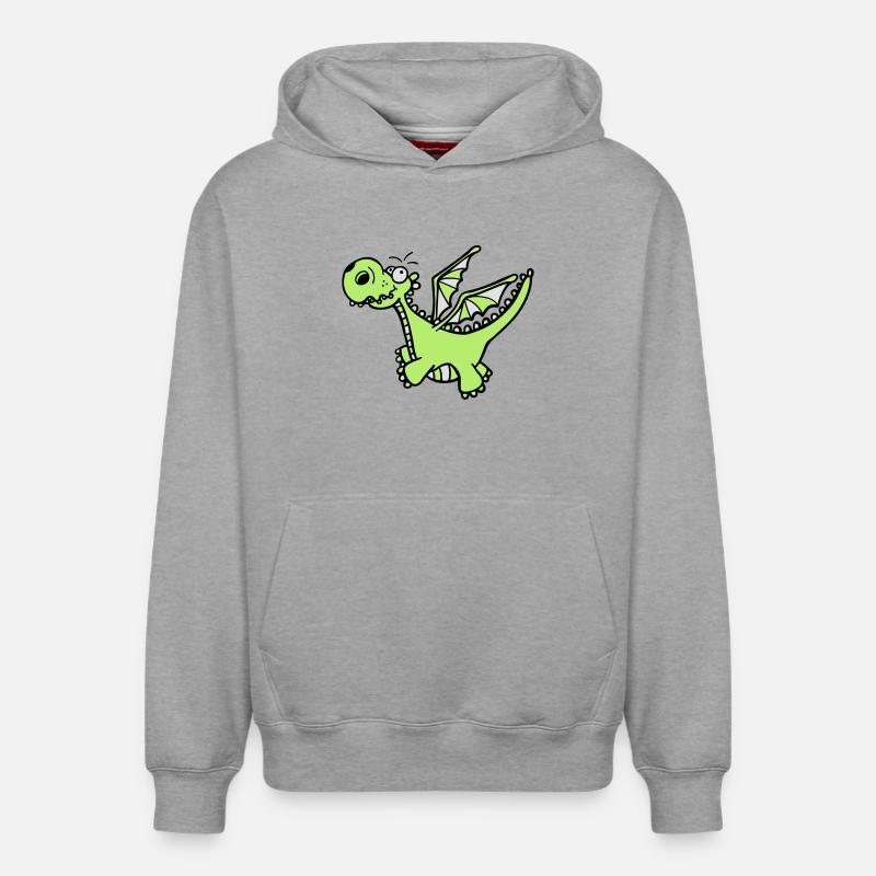 Mächtiger Drache - Relaxed Unisex Organic Hoodie – von SPREAD - Grau meliert