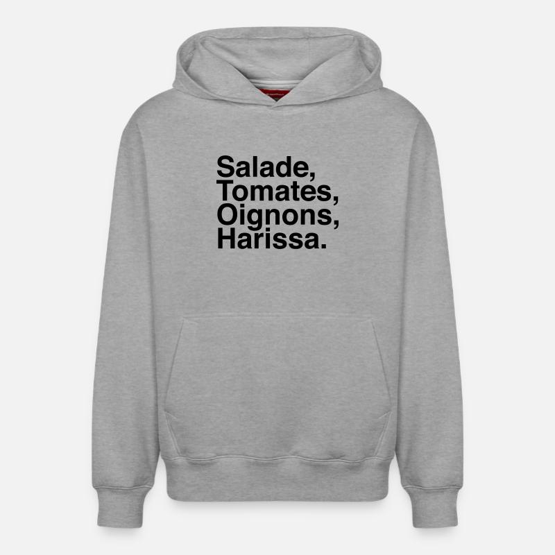 Salade Tomate Oignons Harissa - Sweat à capuche unisexe décontracté en coton biologique – de SPREAD - gris chiné