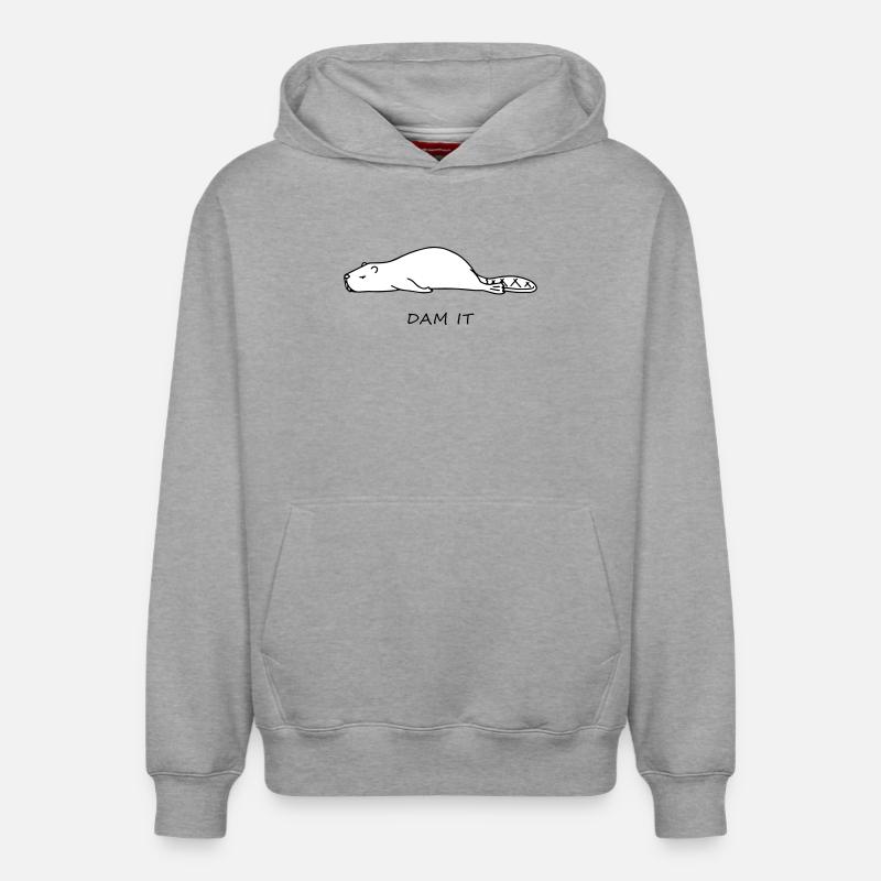 Drôle de castor - Sweat à capuche unisexe décontracté en coton biologique – de SPREAD - gris chiné