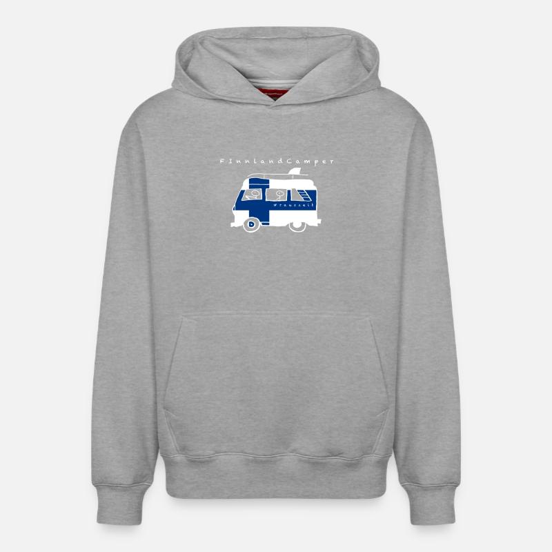 Finlande Camper - Sweat à capuche unisexe décontracté en coton biologique – de SPREAD - gris chiné