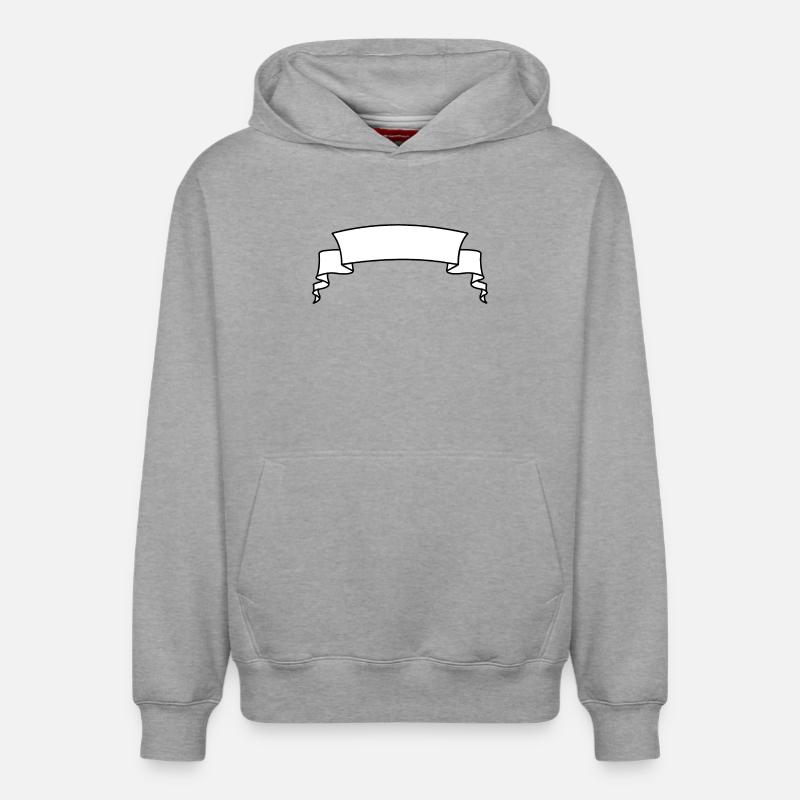 Bannière de texte blanche - Sweat à capuche unisexe décontracté en coton biologique – de SPREAD - gris chiné