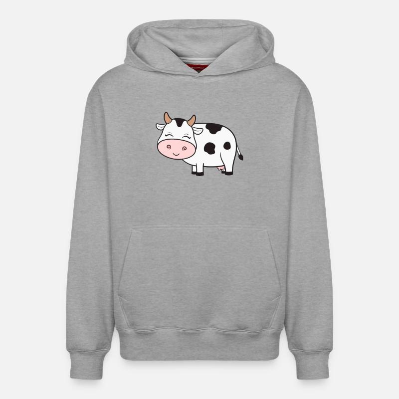 Vache Vaches - Sweat à capuche unisexe décontracté en coton biologique – de SPREAD - gris chiné