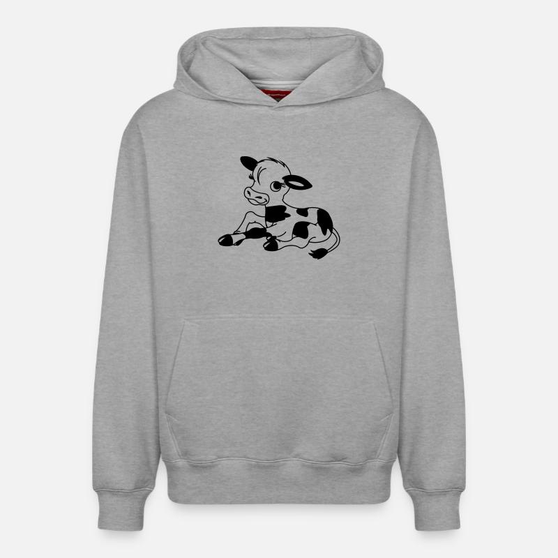 Kalb - Relaxed Unisex Organic Hoodie – von SPREAD - Grau meliert