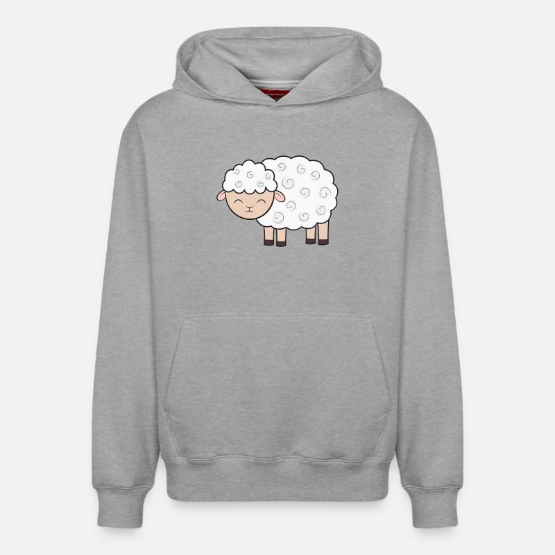 Moutons Moutons - Sweat à capuche unisexe décontracté en coton biologique – de SPREAD - gris chiné