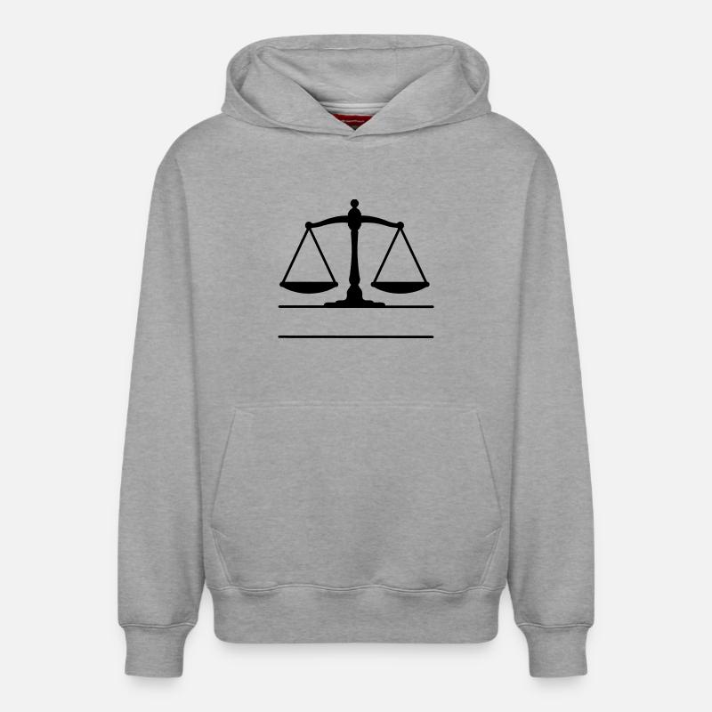 Balance de la justice - Sweat à capuche unisexe décontracté en coton biologique – de SPREAD - gris chiné