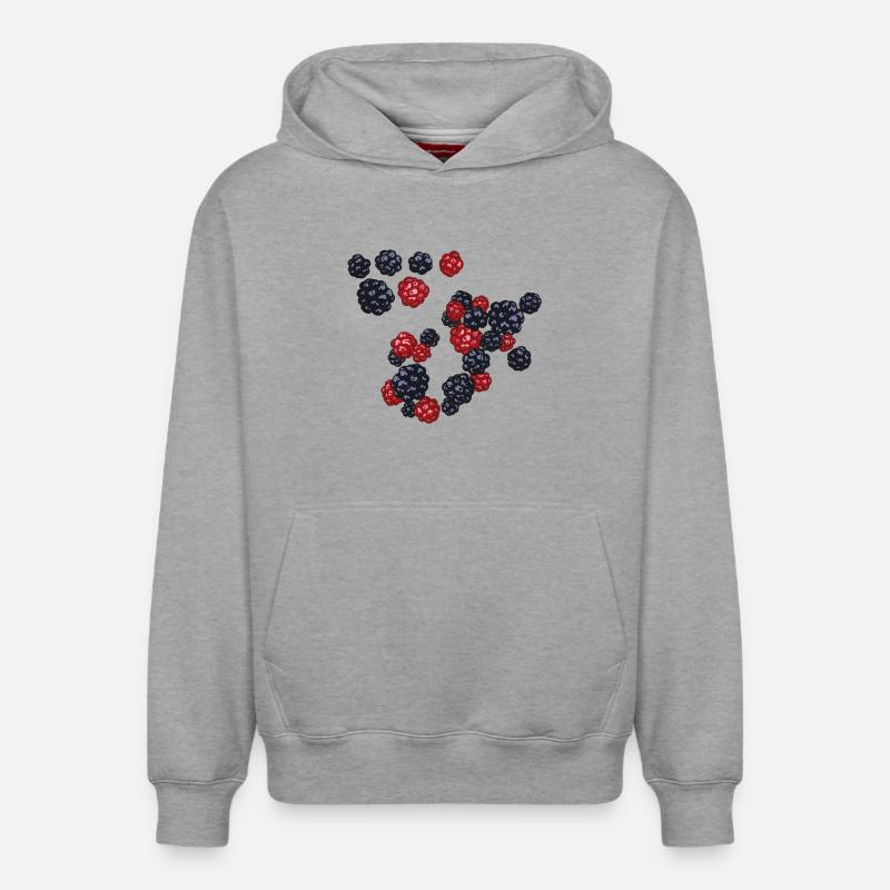 Mûres - Sweat à capuche unisexe décontracté en coton biologique – de SPREAD - gris chiné